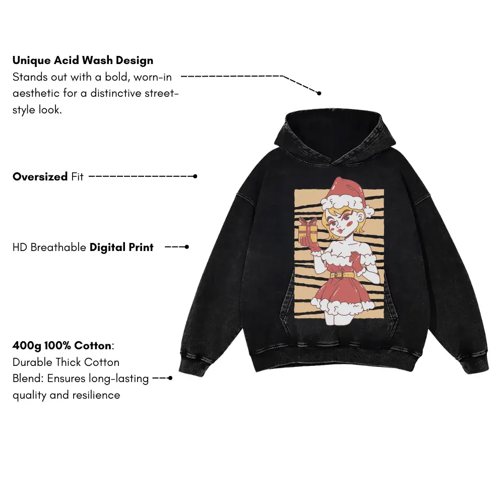 Blondesexysanta Acid Wash Oversized Hoodie - Image 3