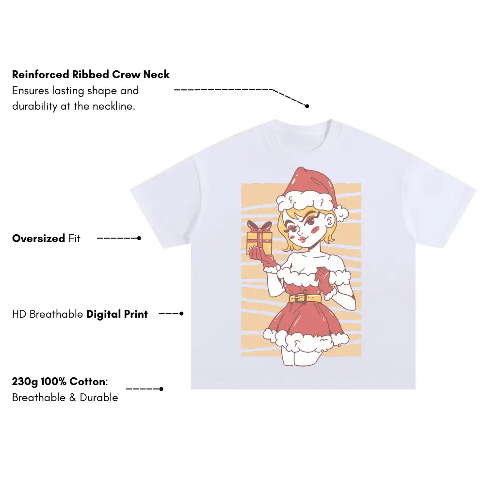 Blondesexysanta Oversized White Graphic Tee - Image 3