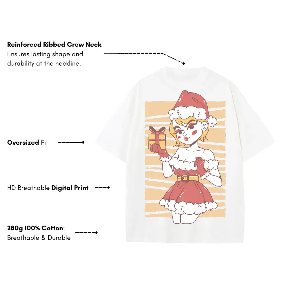 Blondesexysanta Heavyweight Oversized White Graphic Tee - Image 3