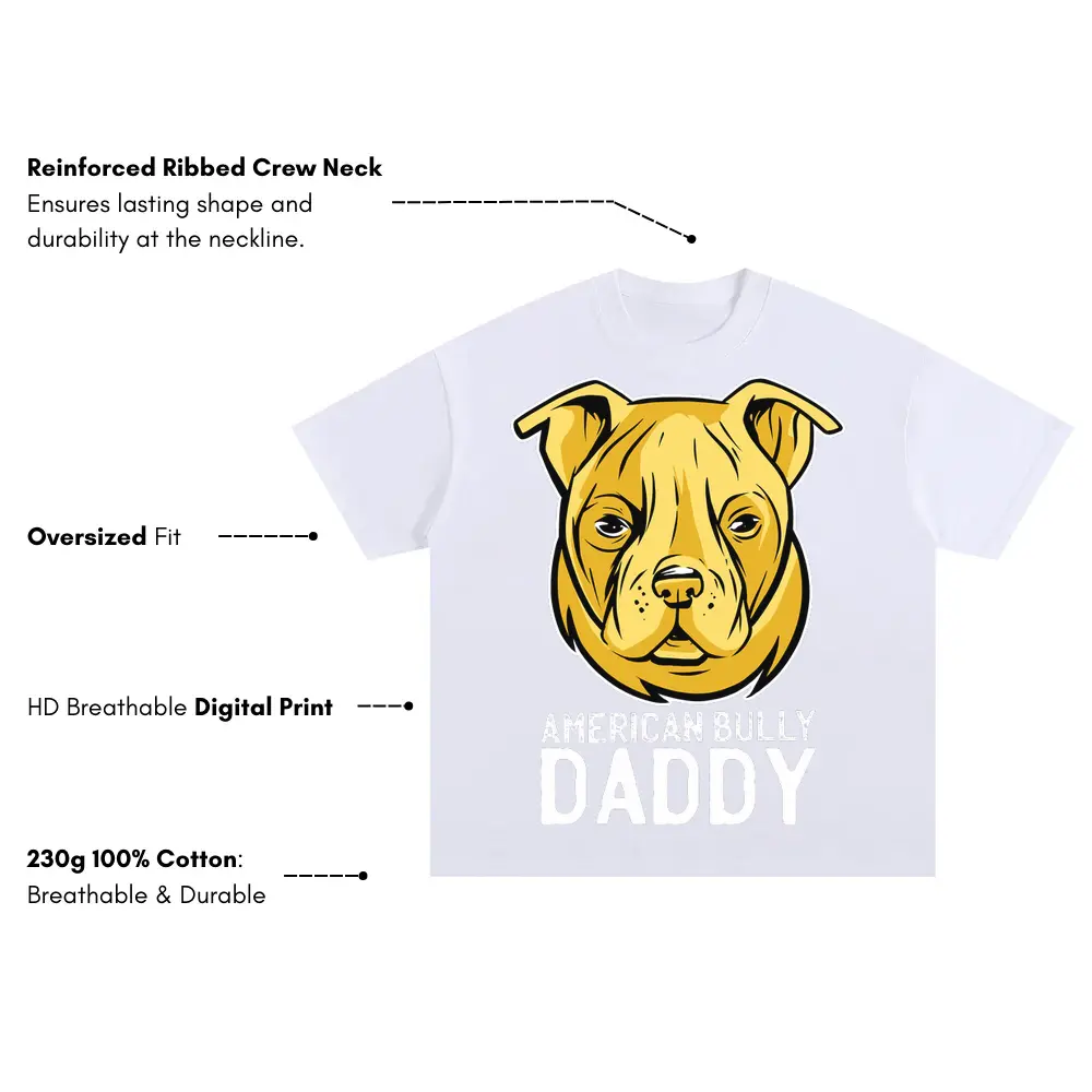 Americanbullydaddy Oversized White Graphic Tee - Image 3