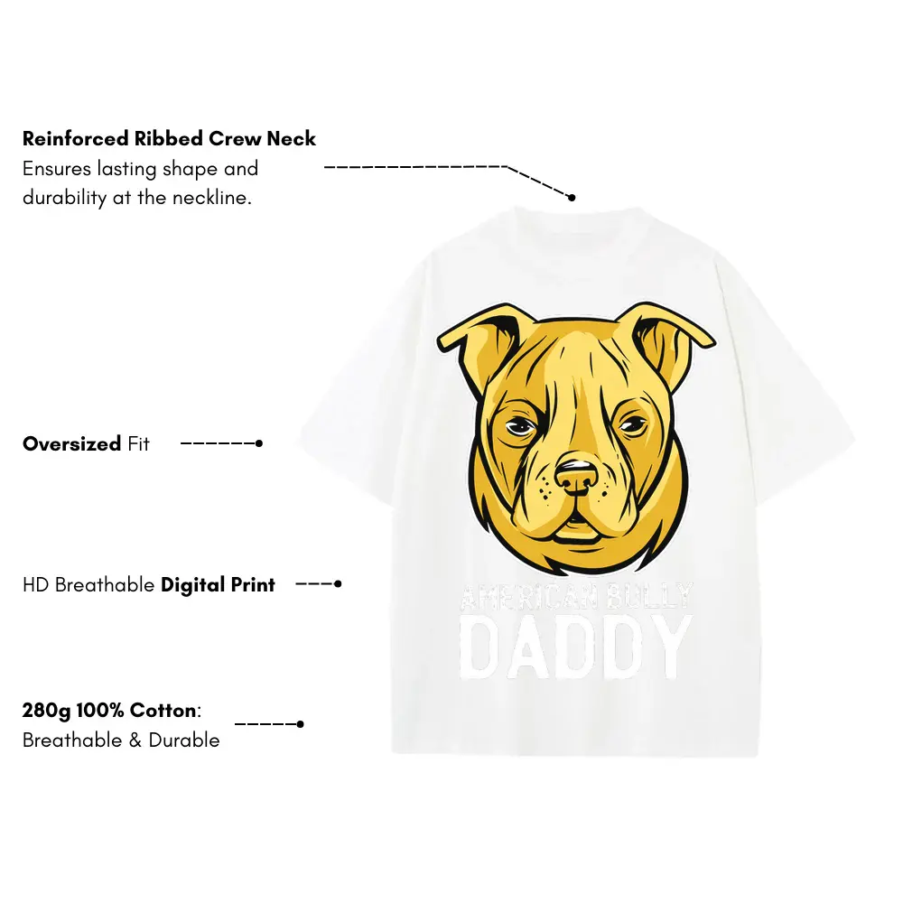 Americanbullydaddy Heavyweight Oversized White Graphic Tee - Image 3