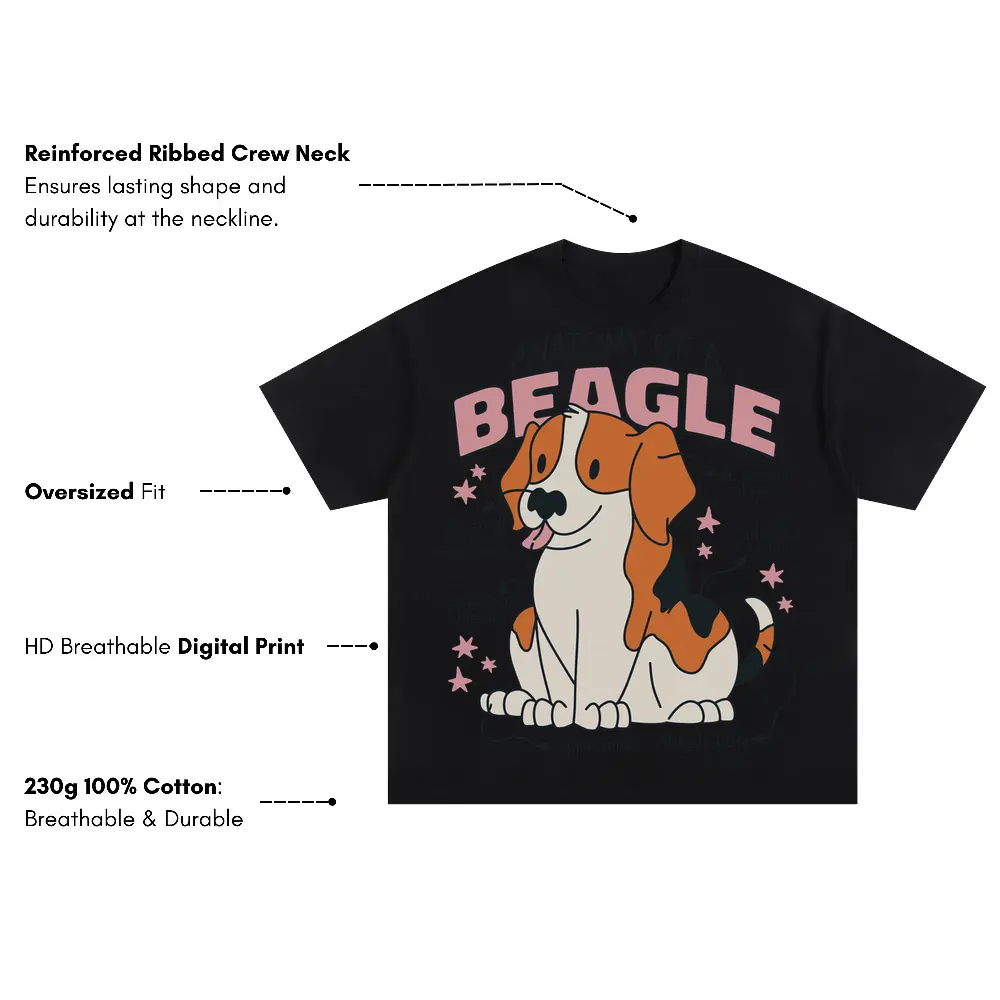 Anatomyofabeagle Oversized Black Graphic Tee - Image 3