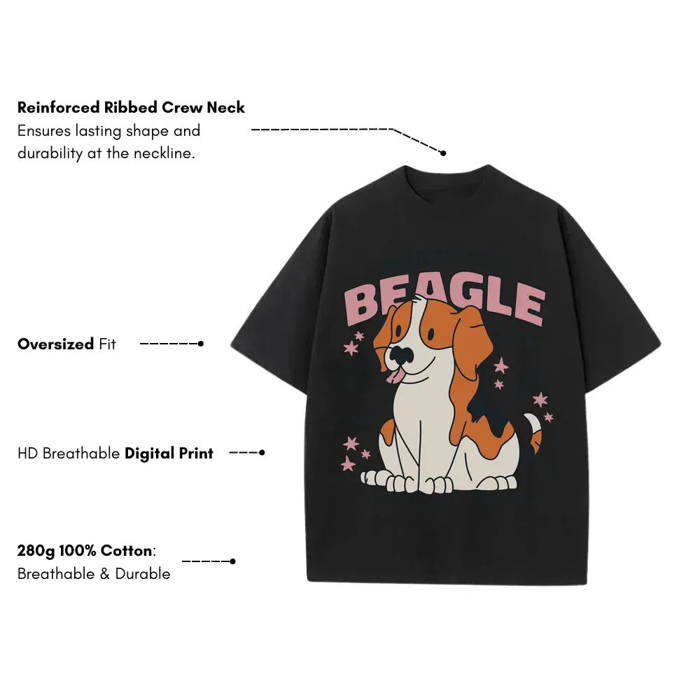 Anatomyofabeagle Heavyweight Oversized Black Graphic Tee - Image 3