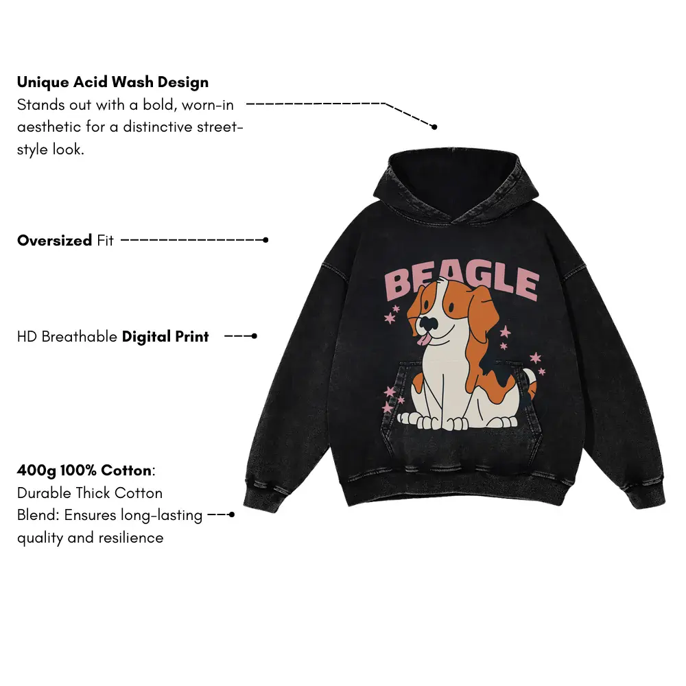 Anatomyofabeagle Acid Wash Oversized Hoodie - Image 3