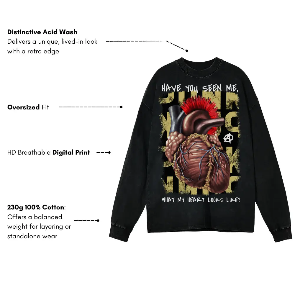 32279 Punk Heart Acid Wash Oversized Long Sleeve Shirt - Image 3