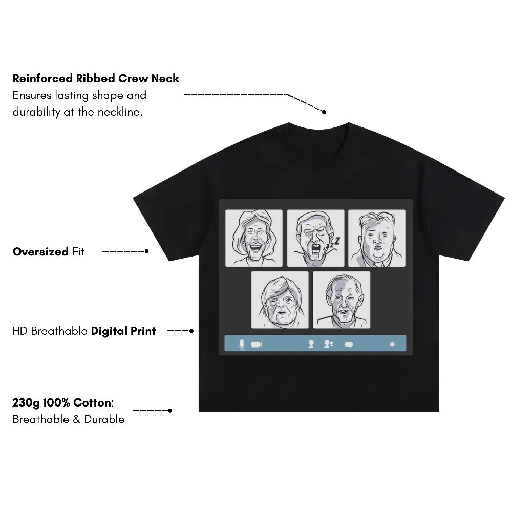 Zoommeeting Oversized Black Graphic Tee - Image 3