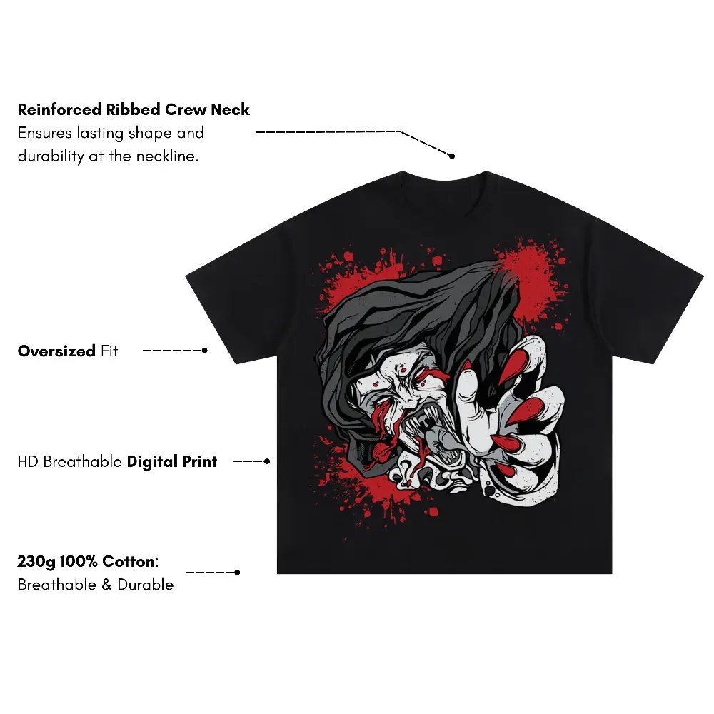 Bloody Mary Oversized Black Graphic Tee - Image 3