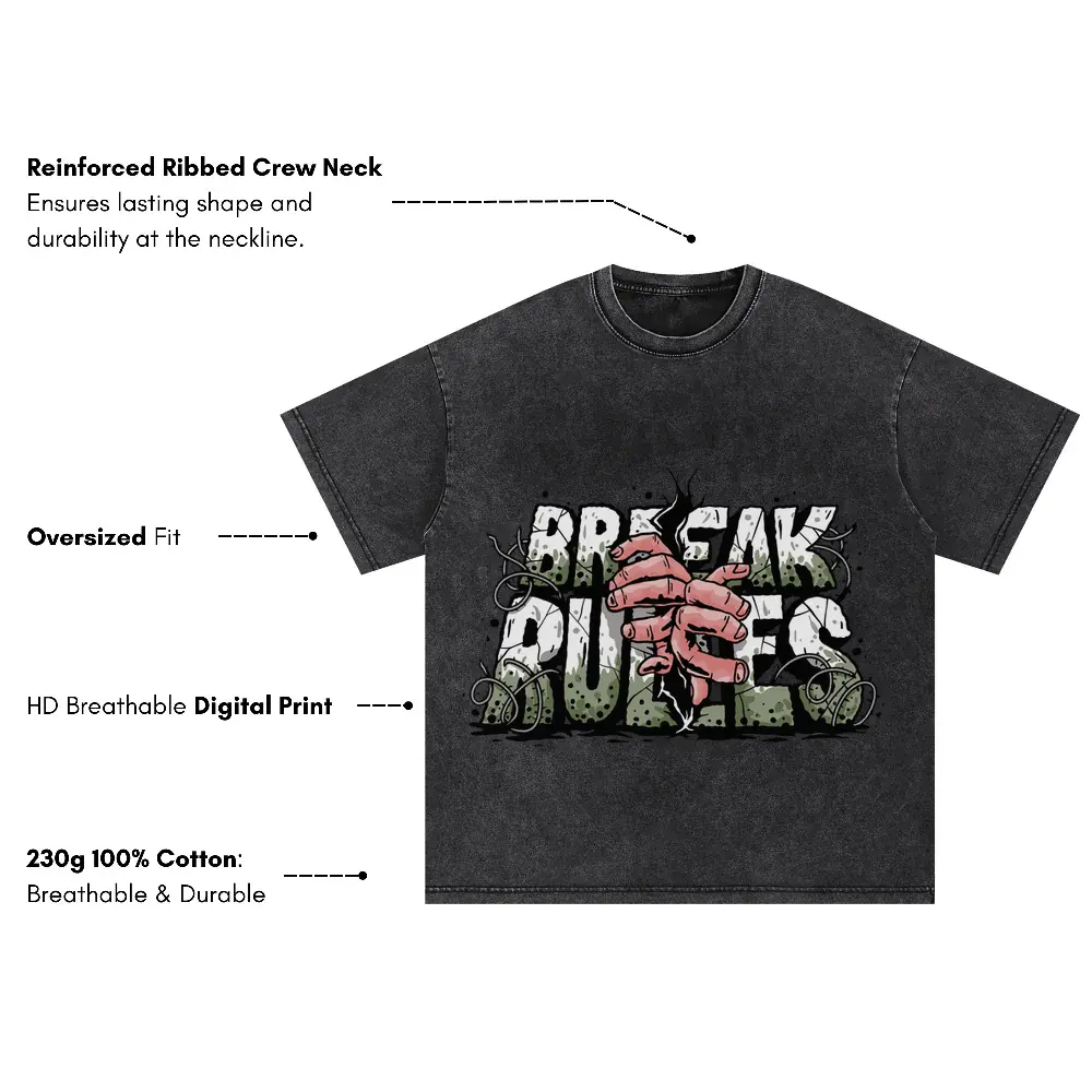 Break The Rules Oversized Acid Wash T-shirt - Image 3