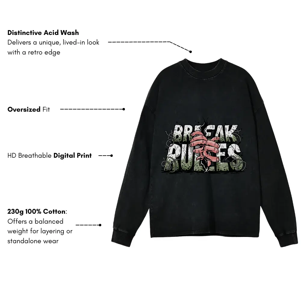 Break The Rules Acid Wash Oversized Long Sleeve Shirt - Image 3