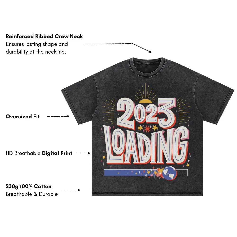 2023 Loading Oversized Acid Wash T-shirt - Image 3