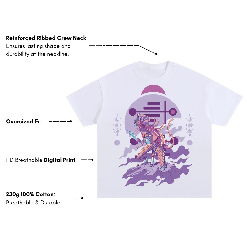 Alien Invasion 0 A Oversized White Graphic Tee - Image 3