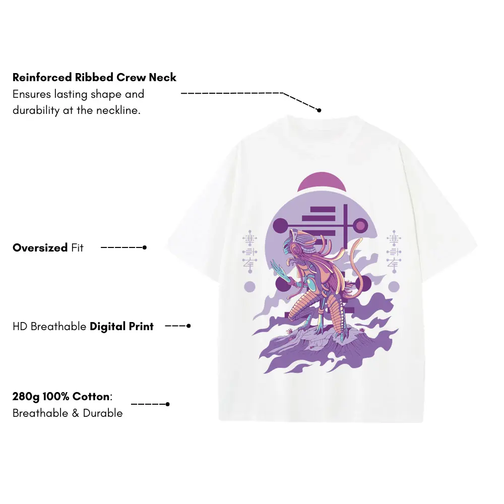 Alien Invasion 0 A Heavyweight Oversized White Graphic Tee - Image 3