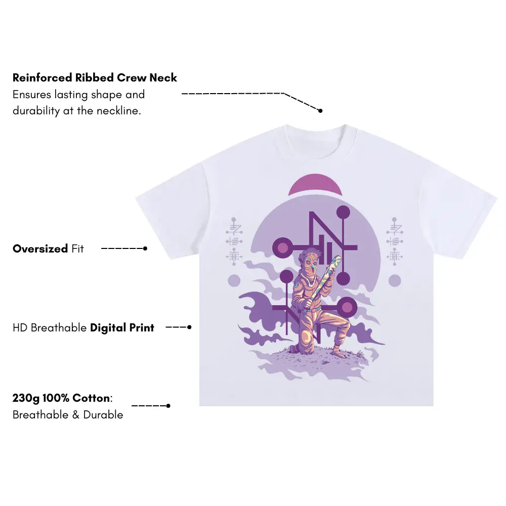 Alien Invasion A Oversized White Graphic Tee - Image 3