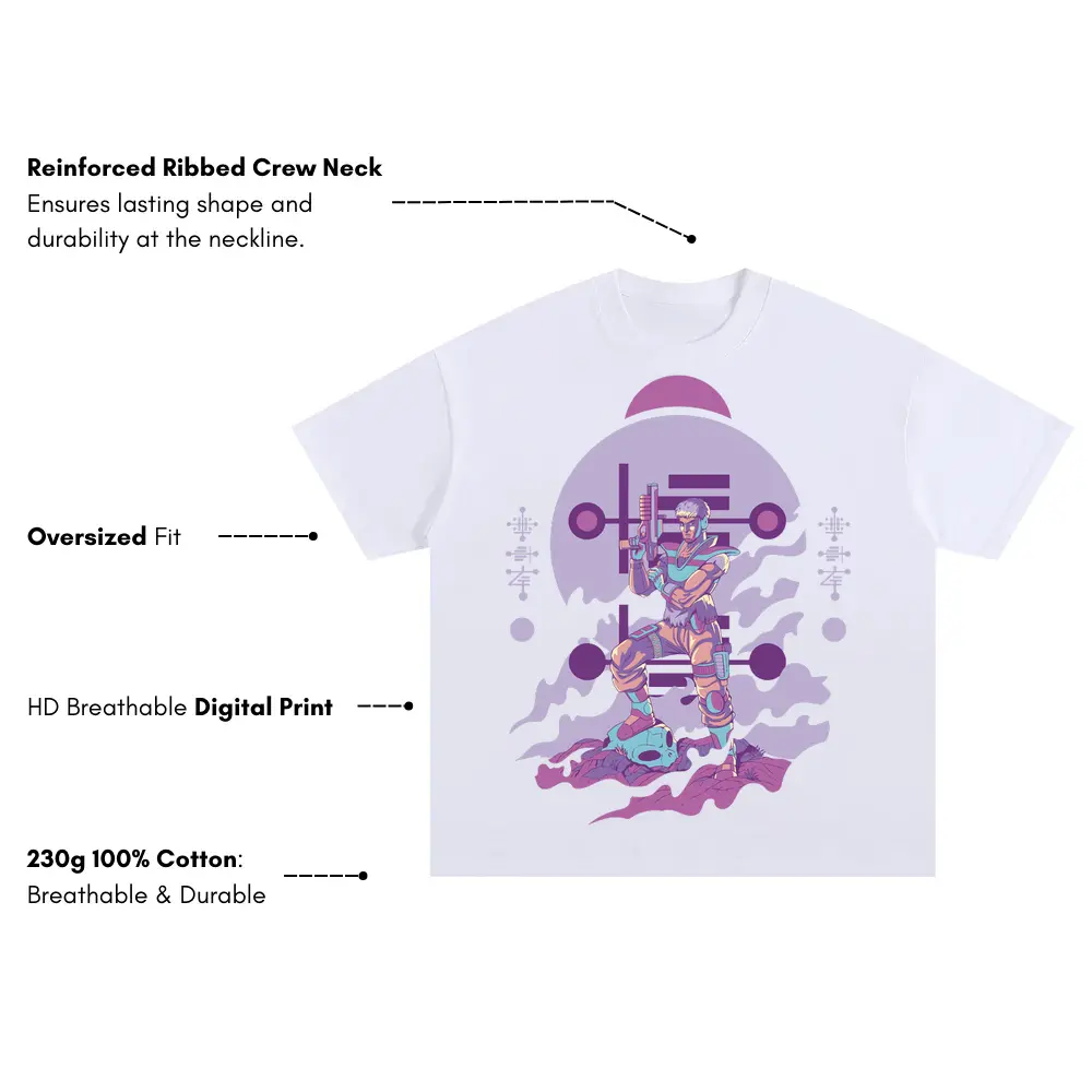 Alien Invasion C Oversized White Graphic Tee - Image 3