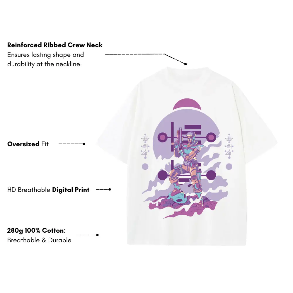 Alien Invasion C Heavyweight Oversized White Graphic Tee - Image 3