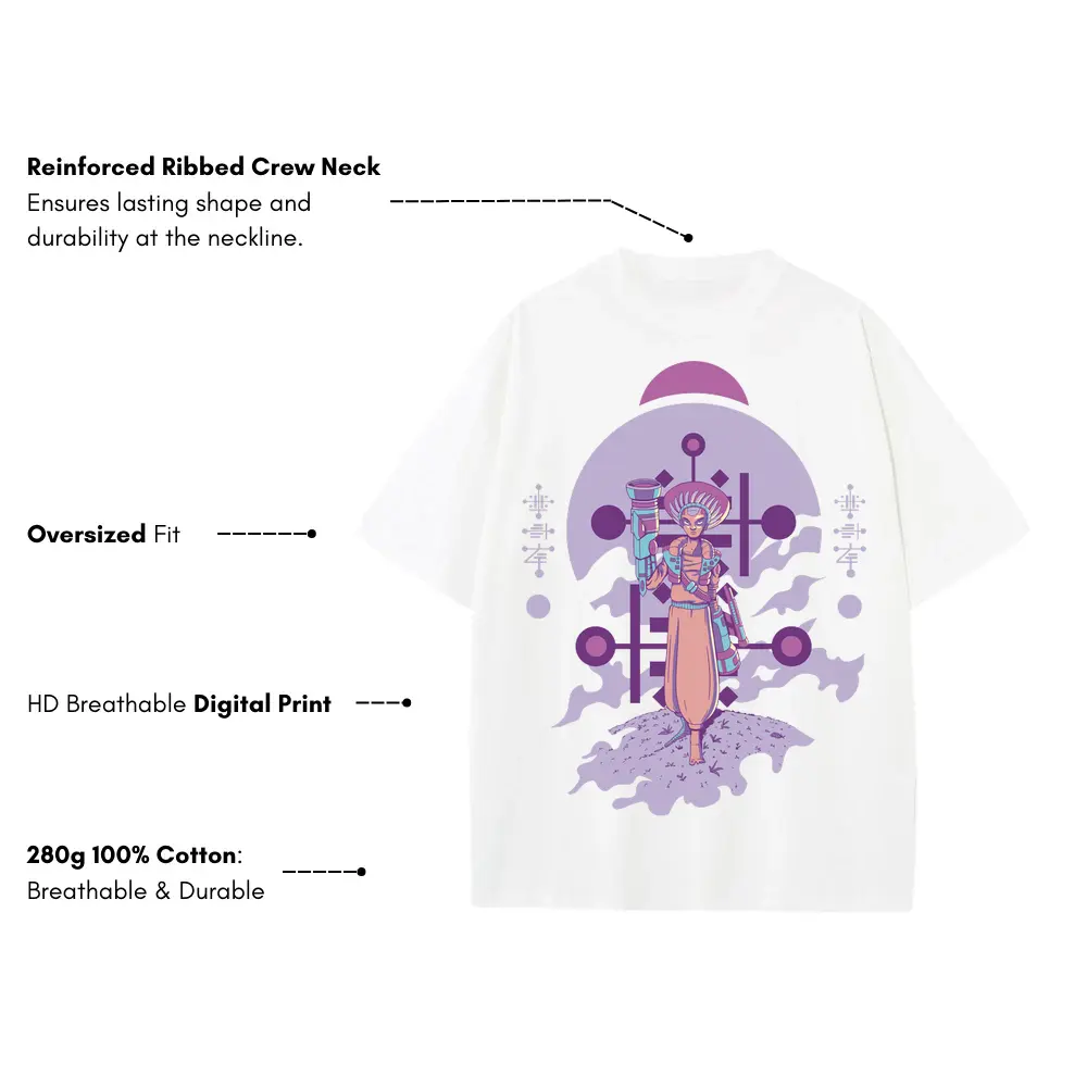 Alien Invasion D Heavyweight Oversized White Graphic Tee - Image 3