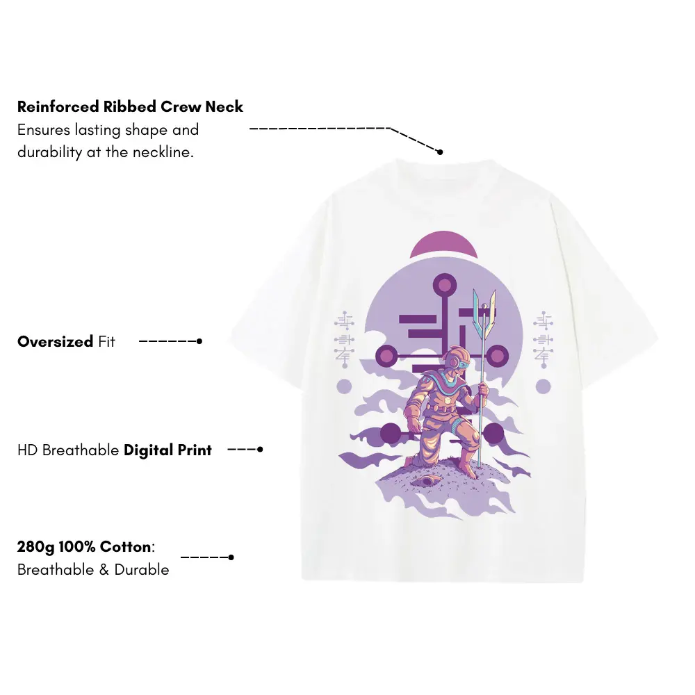 Alien Invasion E Heavyweight Oversized White Graphic Tee - Image 3