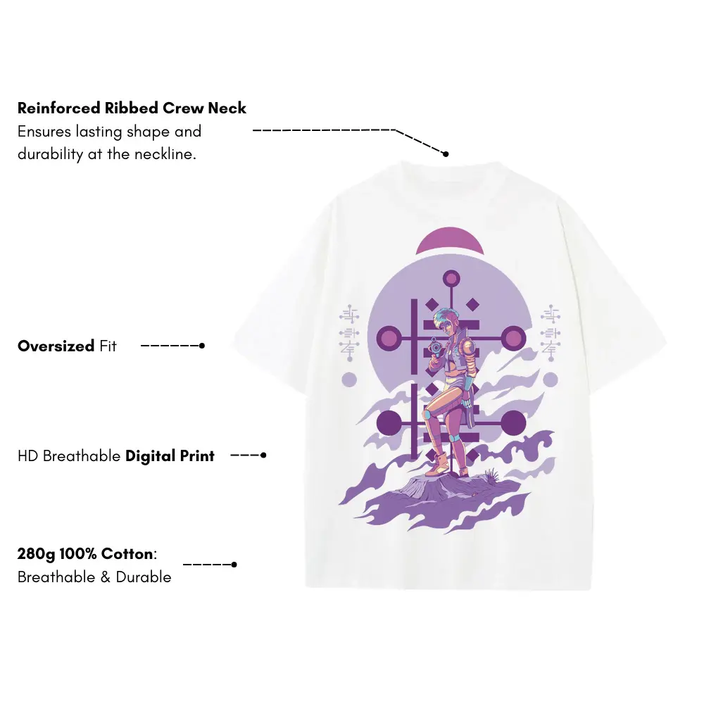 Alien Invasion F Heavyweight Oversized White Graphic Tee - Image 3