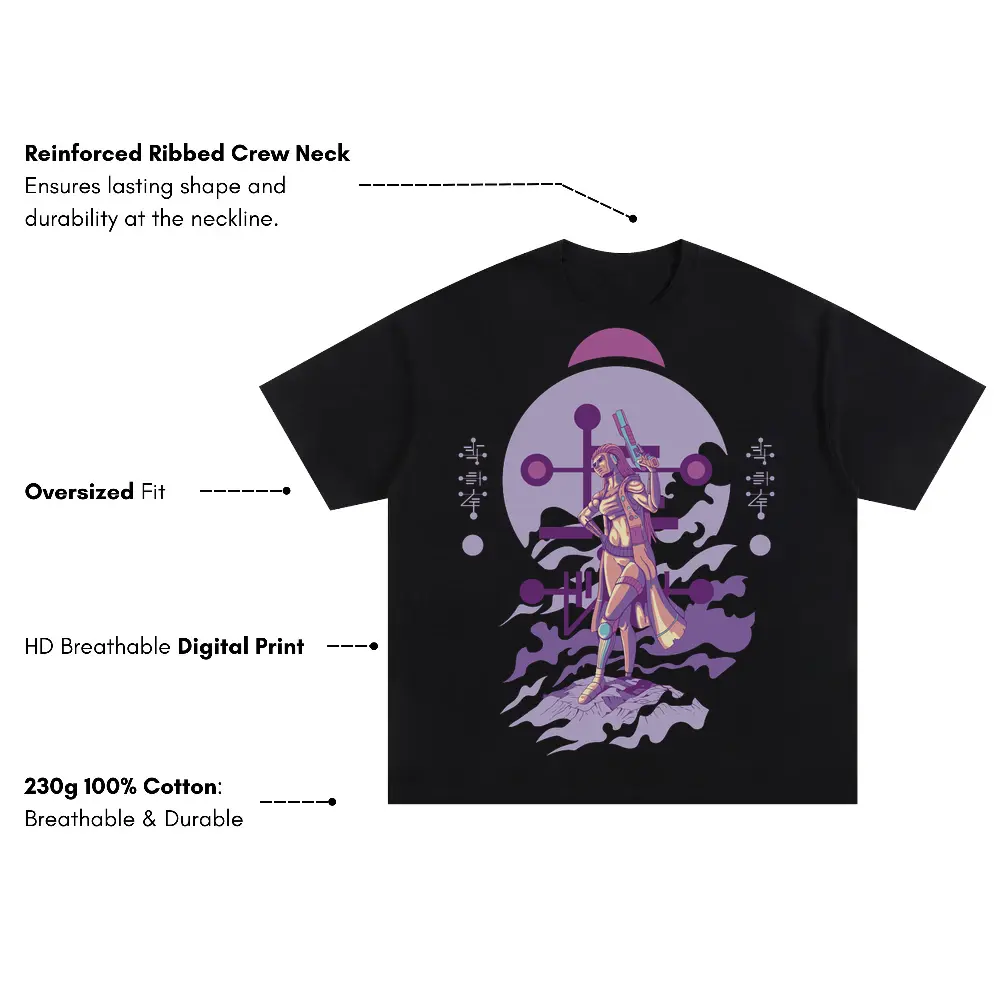 Alien Invasion G Oversized Black Graphic Tee - Image 3