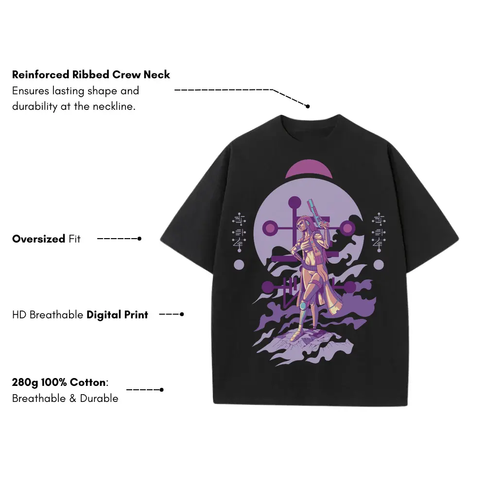 Alien Invasion G Heavyweight Oversized Black Graphic Tee - Image 3