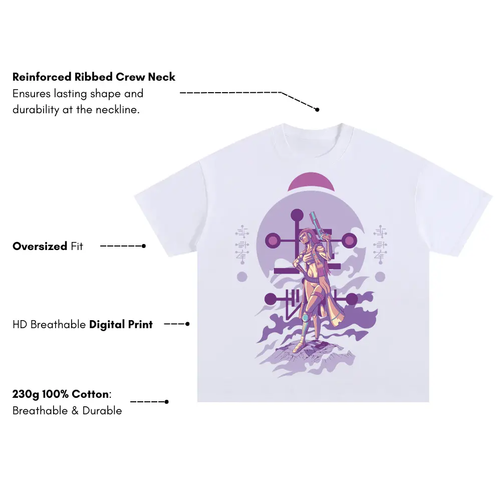 Alien Invasion G Oversized White Graphic Tee - Image 3