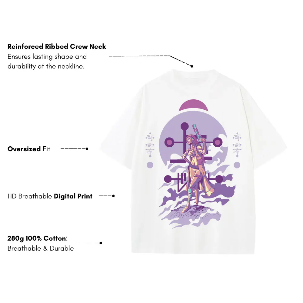 Alien Invasion G Heavyweight Oversized White Graphic Tee - Image 3