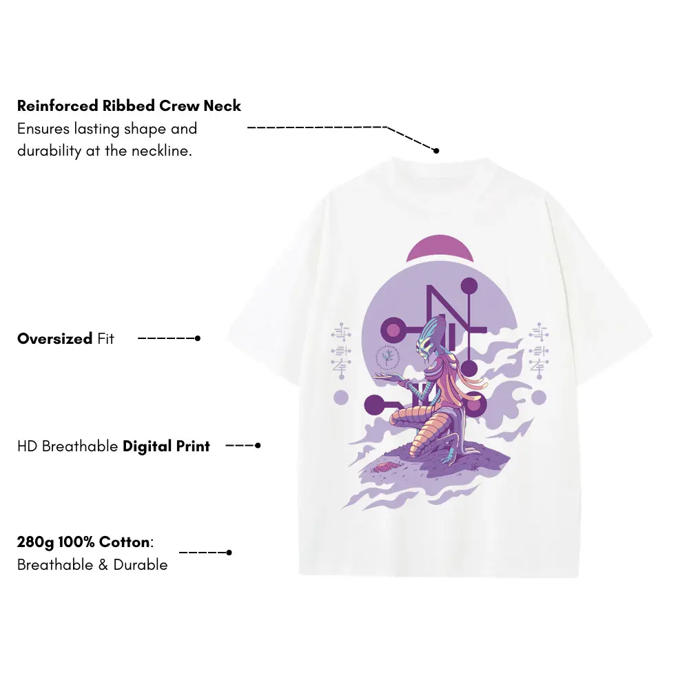 Alien Invasion I Heavyweight Oversized White Graphic Tee - Image 3