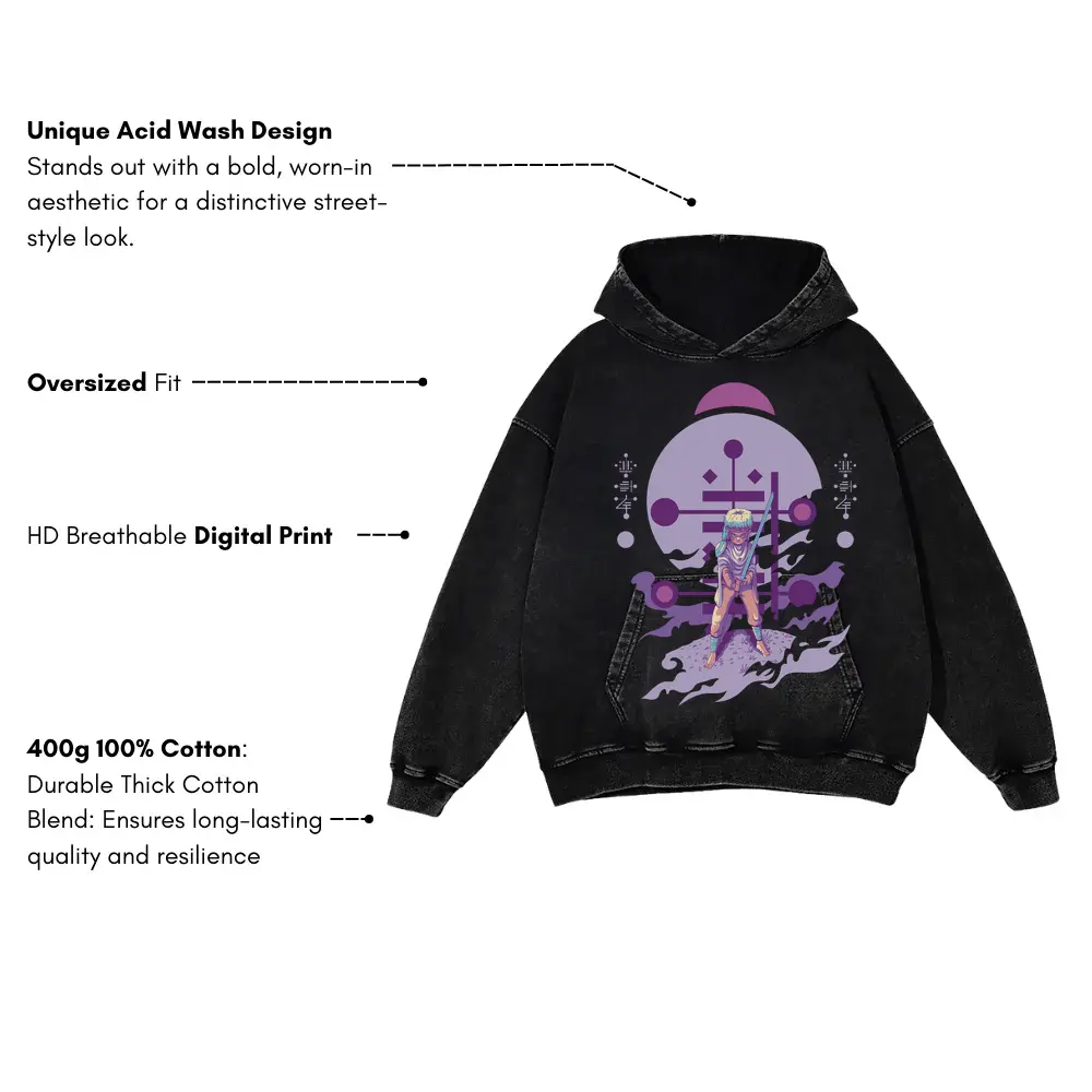 Alien Invasion Acid Wash Oversized Hoodie - Image 3