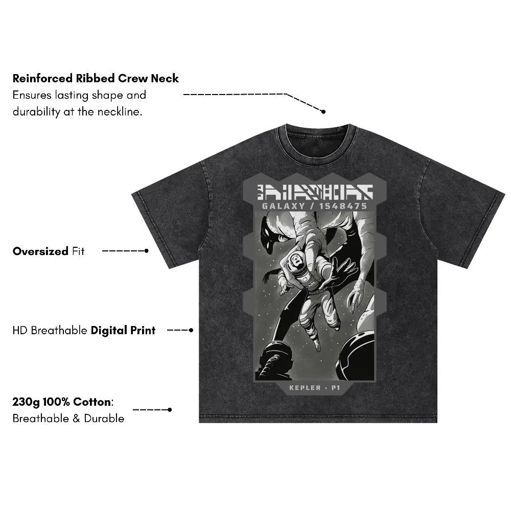 Astronauts C Oversized Acid Wash T-shirt - Image 3