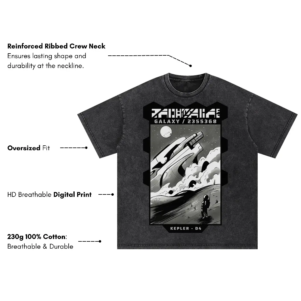 Astronauts F Oversized Acid Wash T-shirt - Image 3