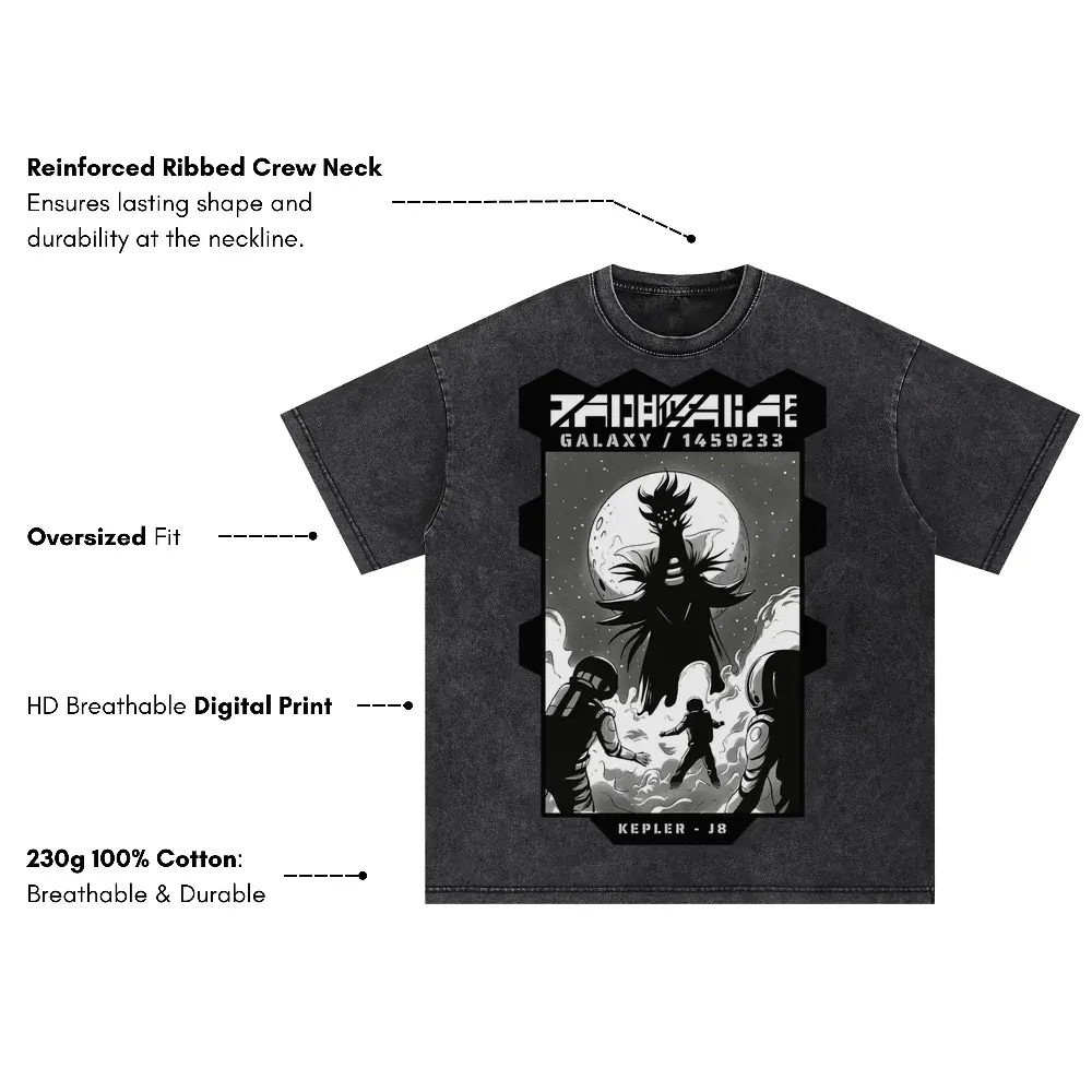 Astronauts I Oversized Acid Wash T-shirt - Image 3