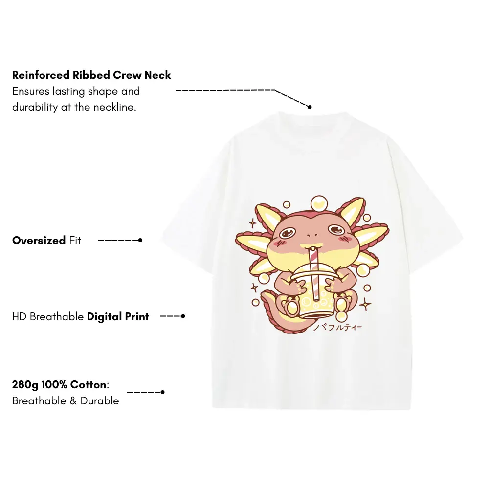 Axolotlbubbletea Heavyweight Oversized White Graphic Tee - Image 3