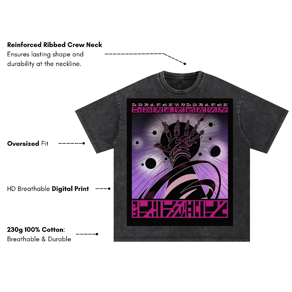 Beings Hands B Oversized Acid Wash T-shirt - Image 3