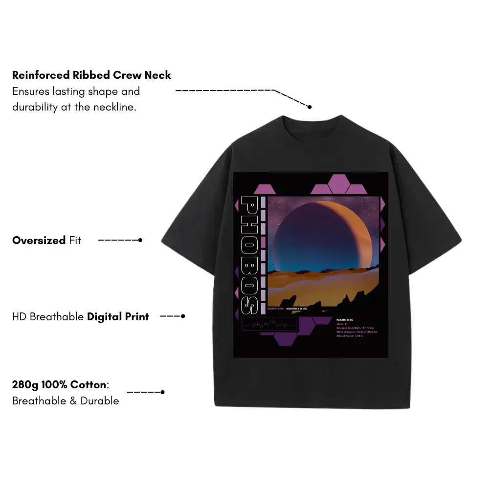 Beings Hands D Heavyweight Oversized Black Graphic Tee - Image 3