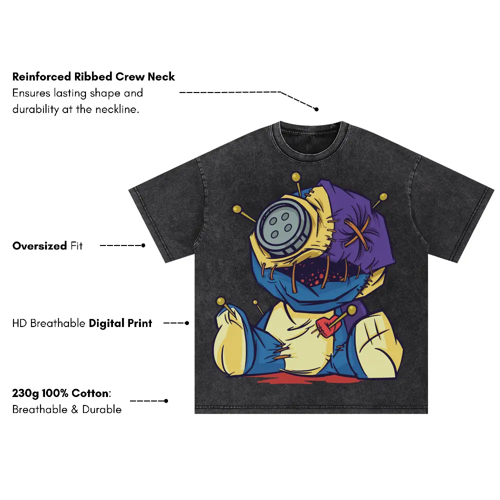 Voodoo Oversized Acid Wash T-shirt - Image 3