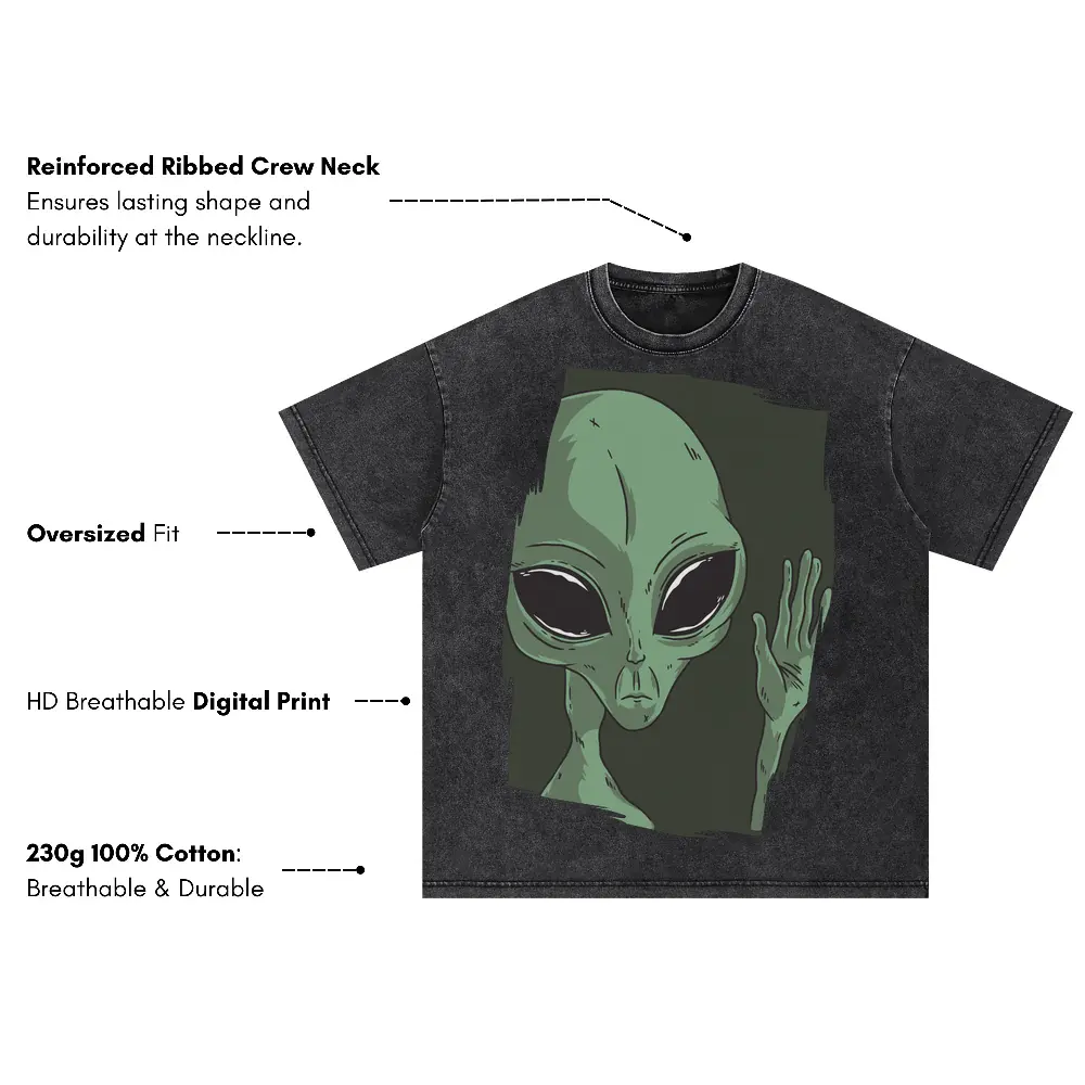 Alien Hand Oversized Acid Wash T-shirt - Image 3