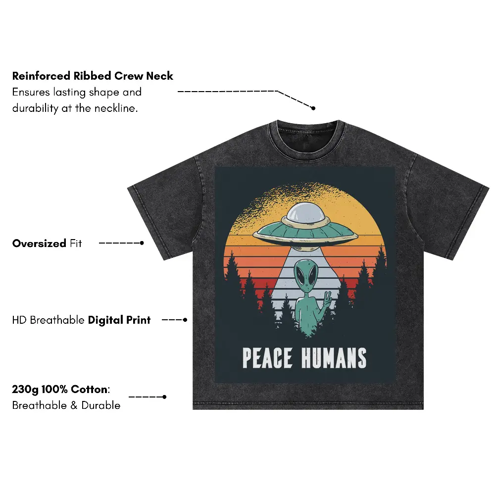 Alien Oversized Acid Wash T-shirt - Image 3