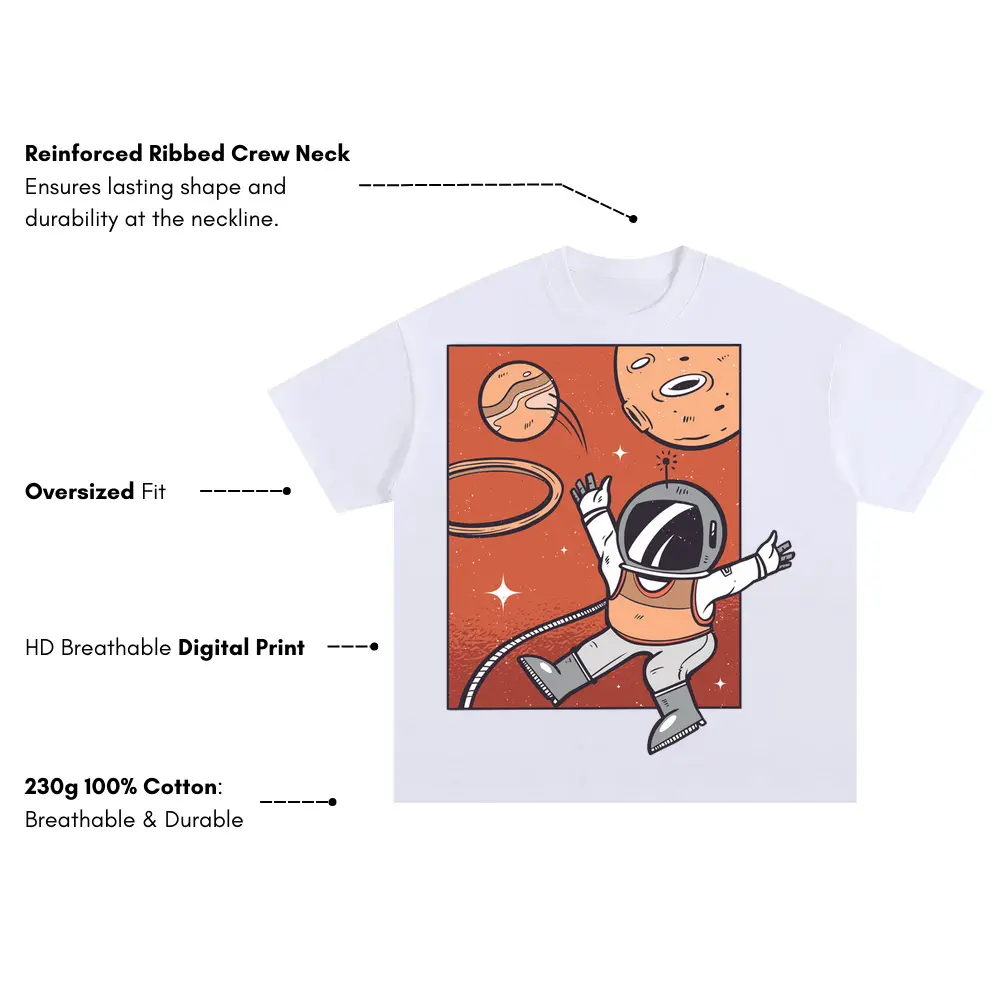 Spacebasketball Oversized White Graphic Tee - Image 3