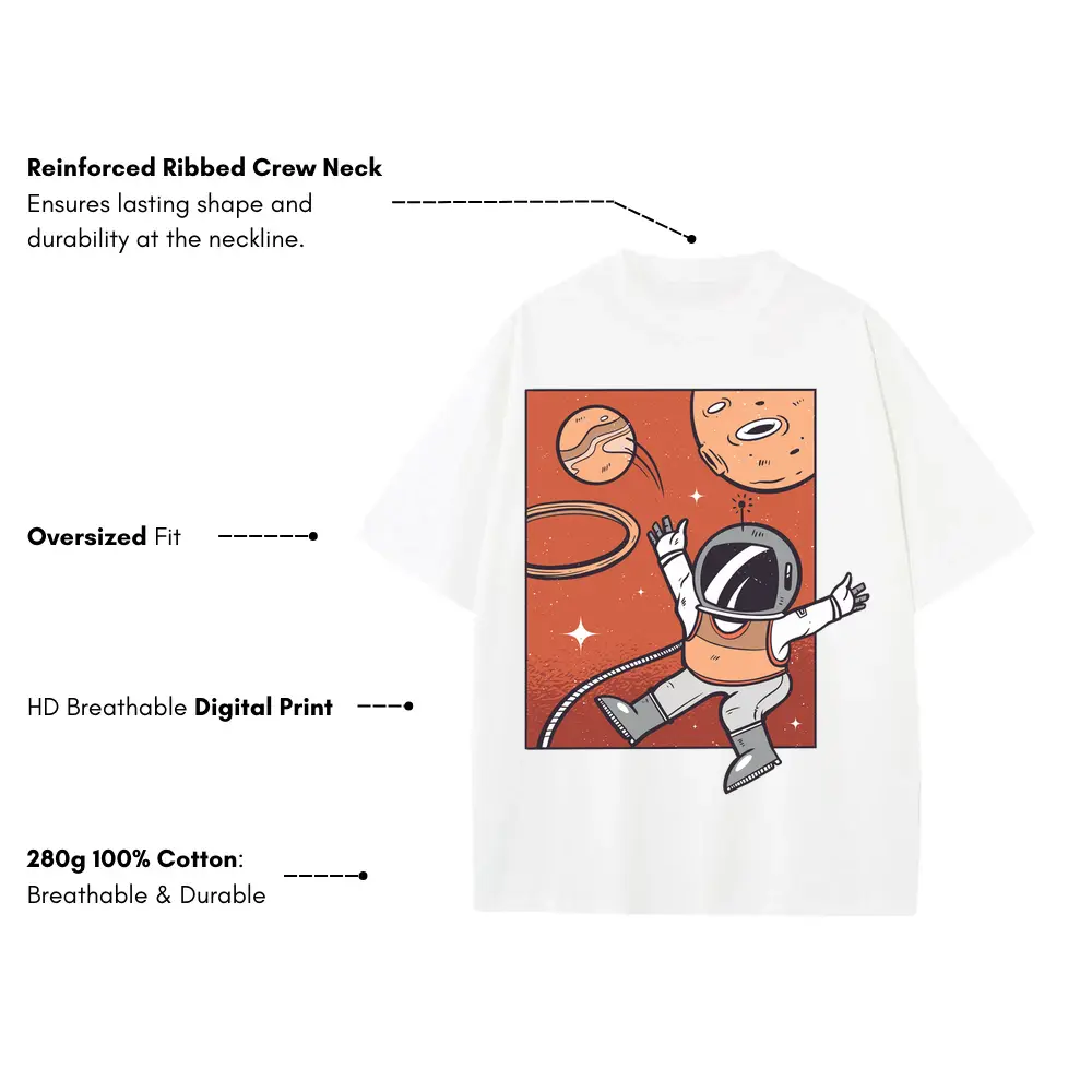 Spacebasketball Heavyweight Oversized White Graphic Tee - Image 3