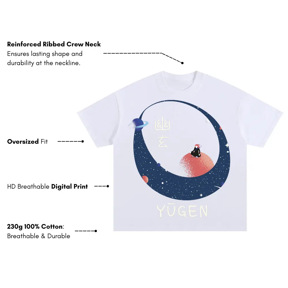 Yugen Oversized White Graphic Tee - Image 3