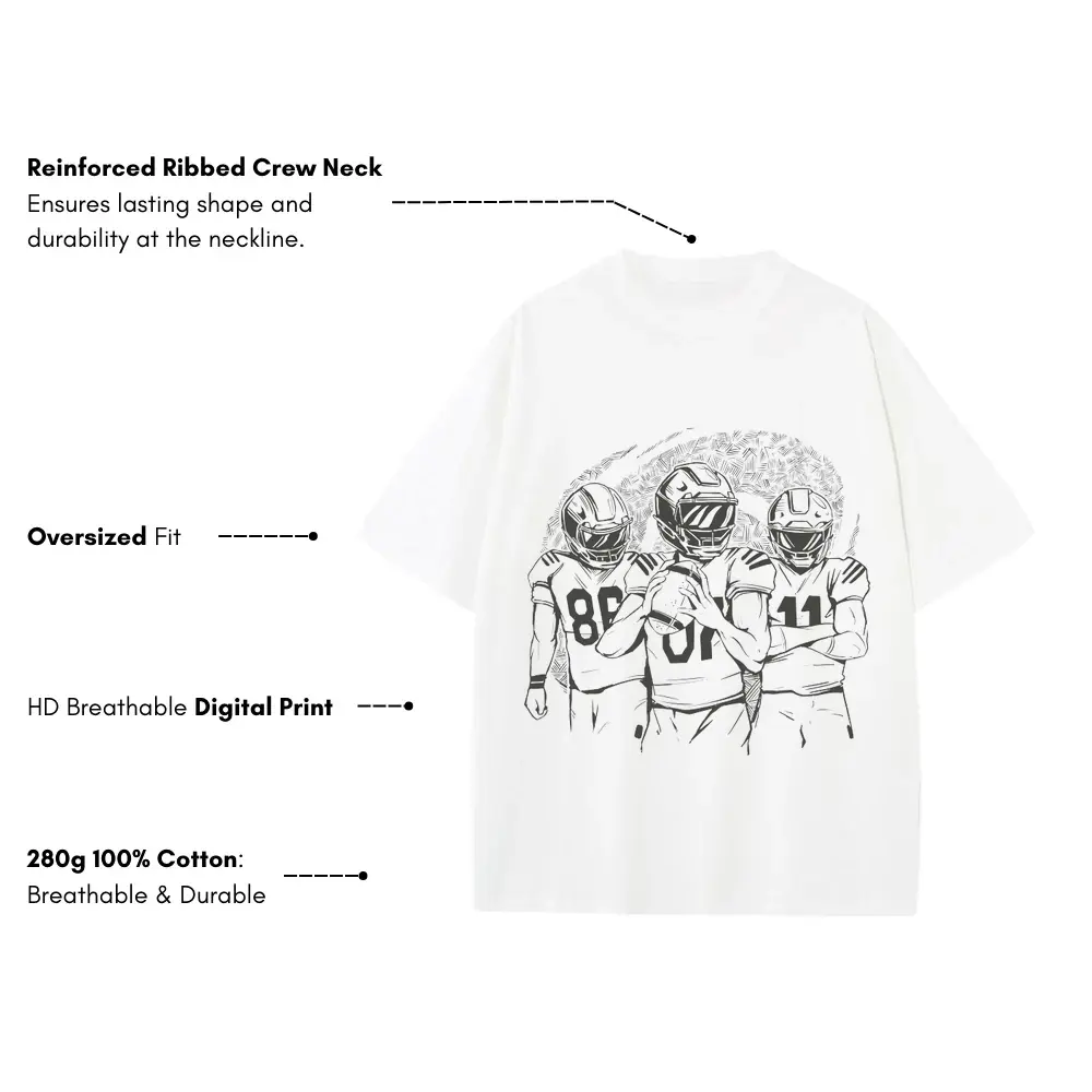 American Football Ink Heavyweight Oversized White Graphic Tee - Image 3