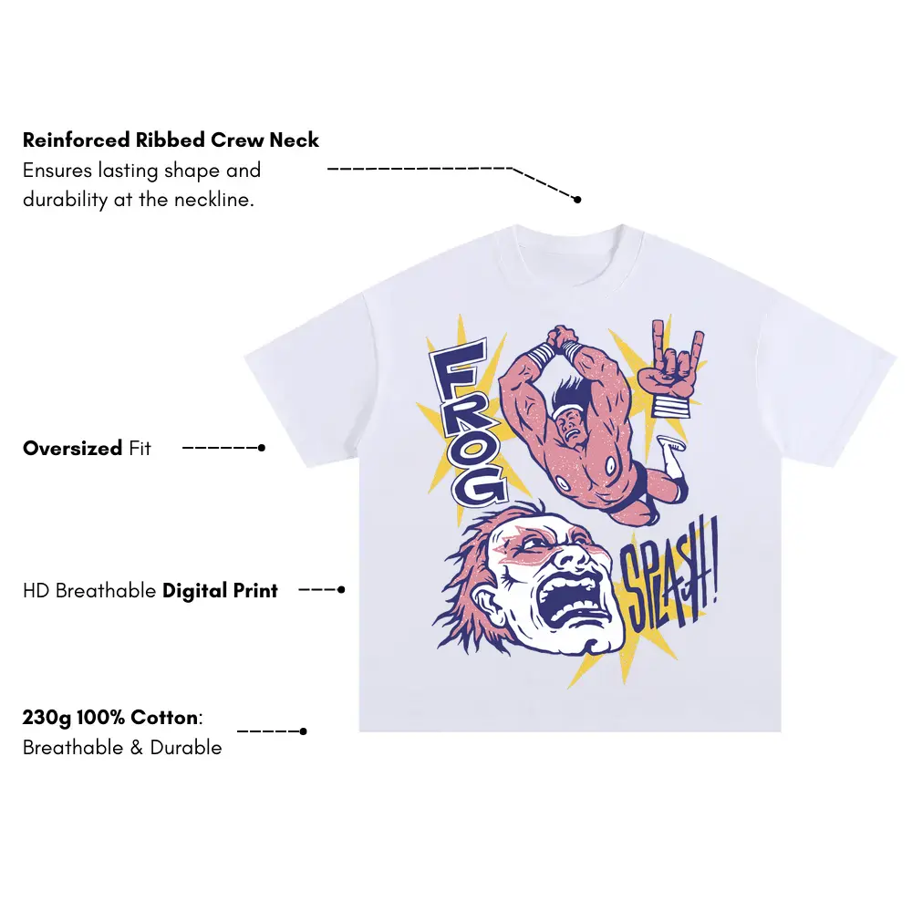 American Wrestling C Oversized White Graphic Tee - Image 3