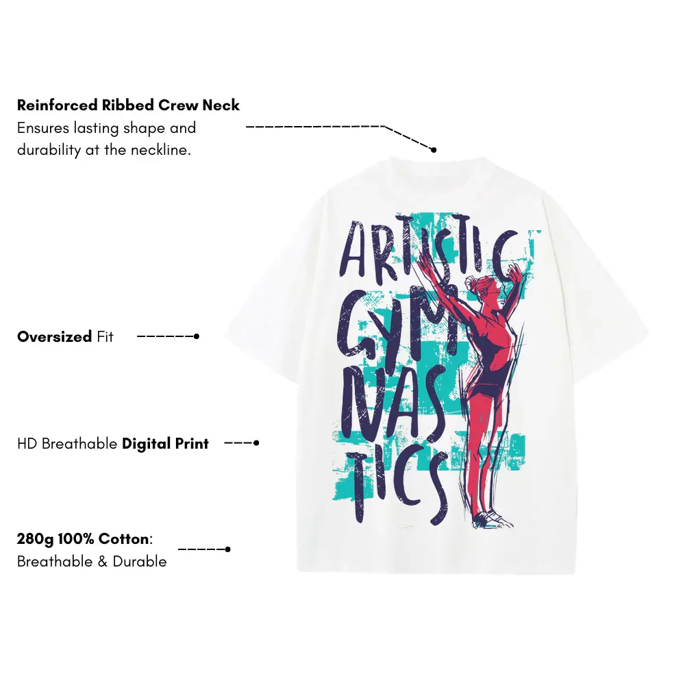 Artistic Gym Heavyweight Oversized White Graphic Tee - Image 3