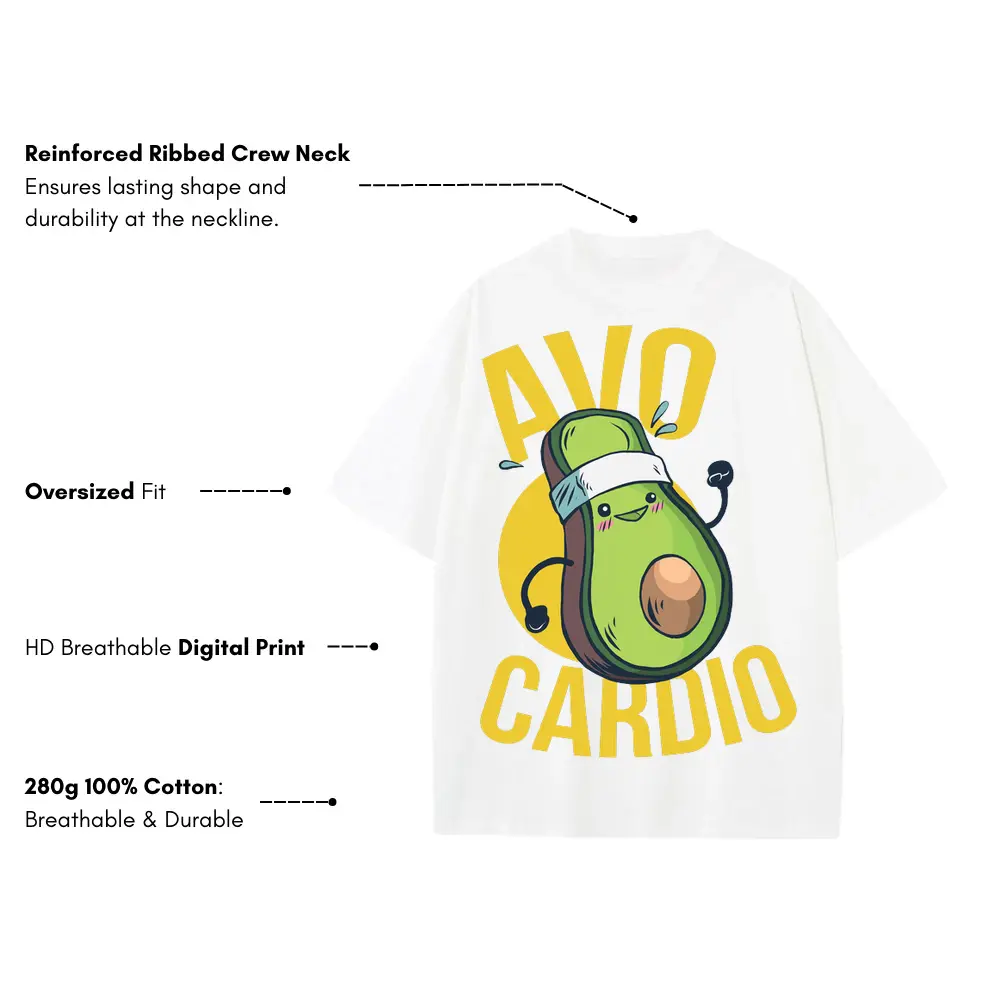 Avo Heavyweight Oversized White Graphic Tee - Image 3