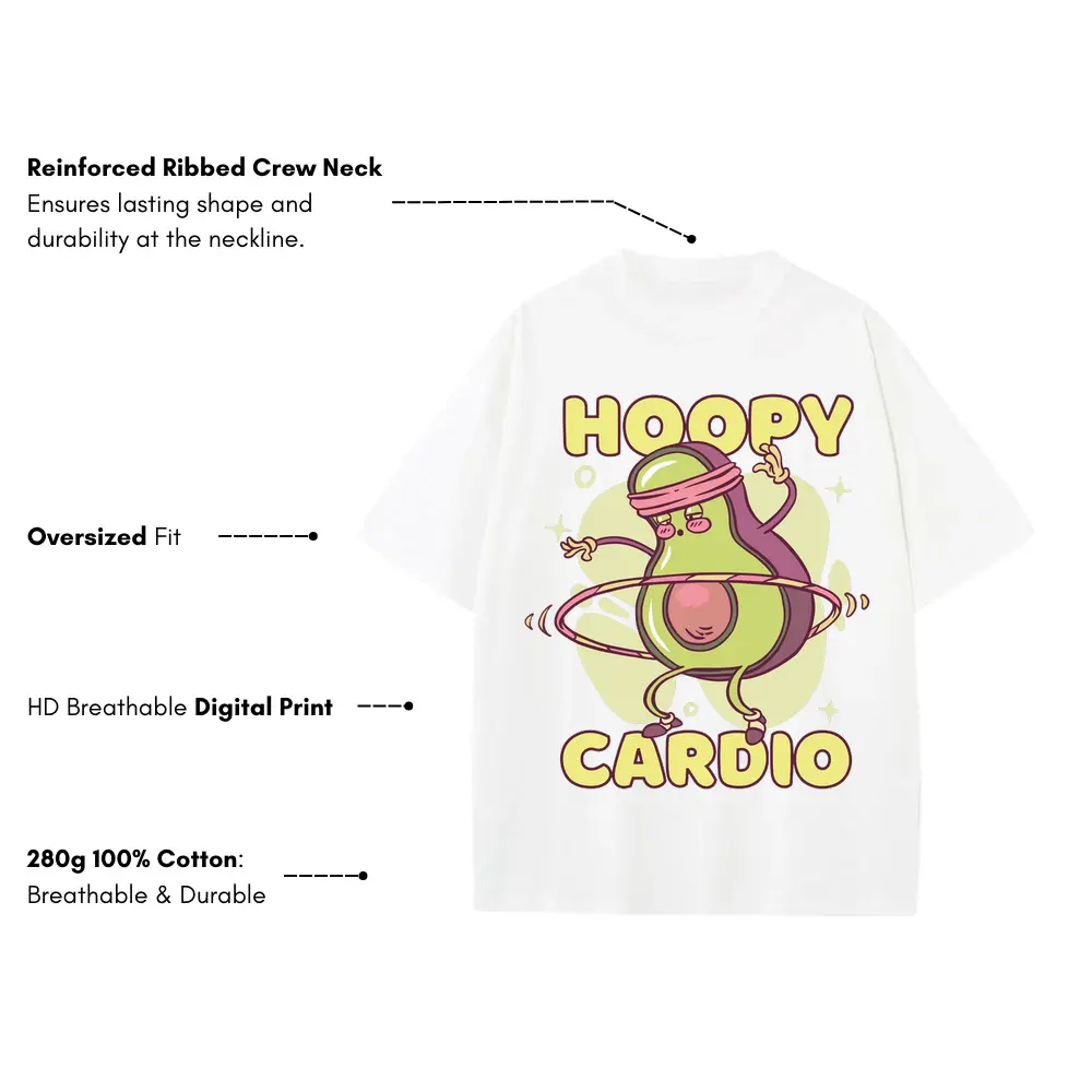 Avocado Hoolahoop Heavyweight Oversized White Graphic Tee - Image 3