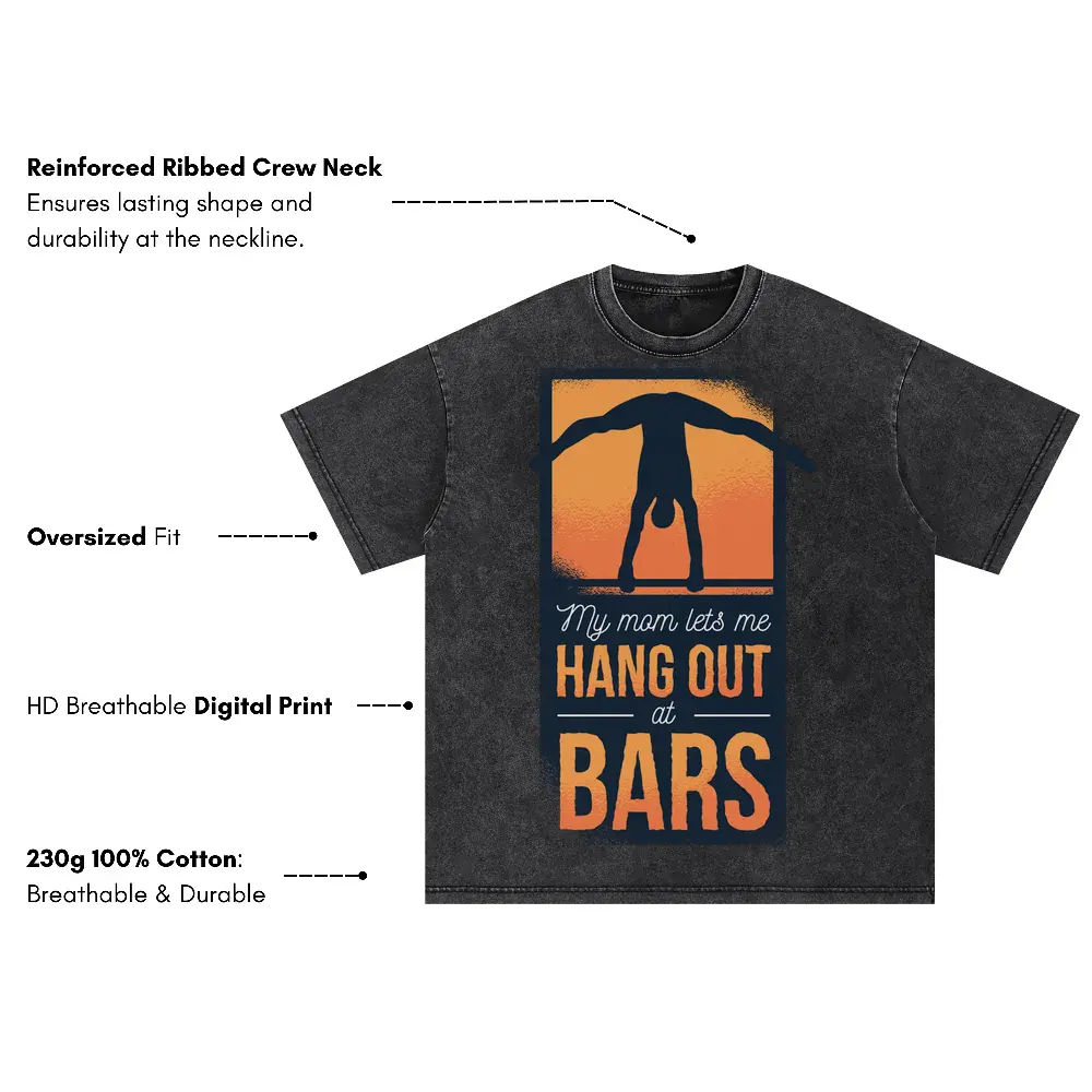 Bar Gymnast 0 Oversized Acid Wash T-shirt - Image 3