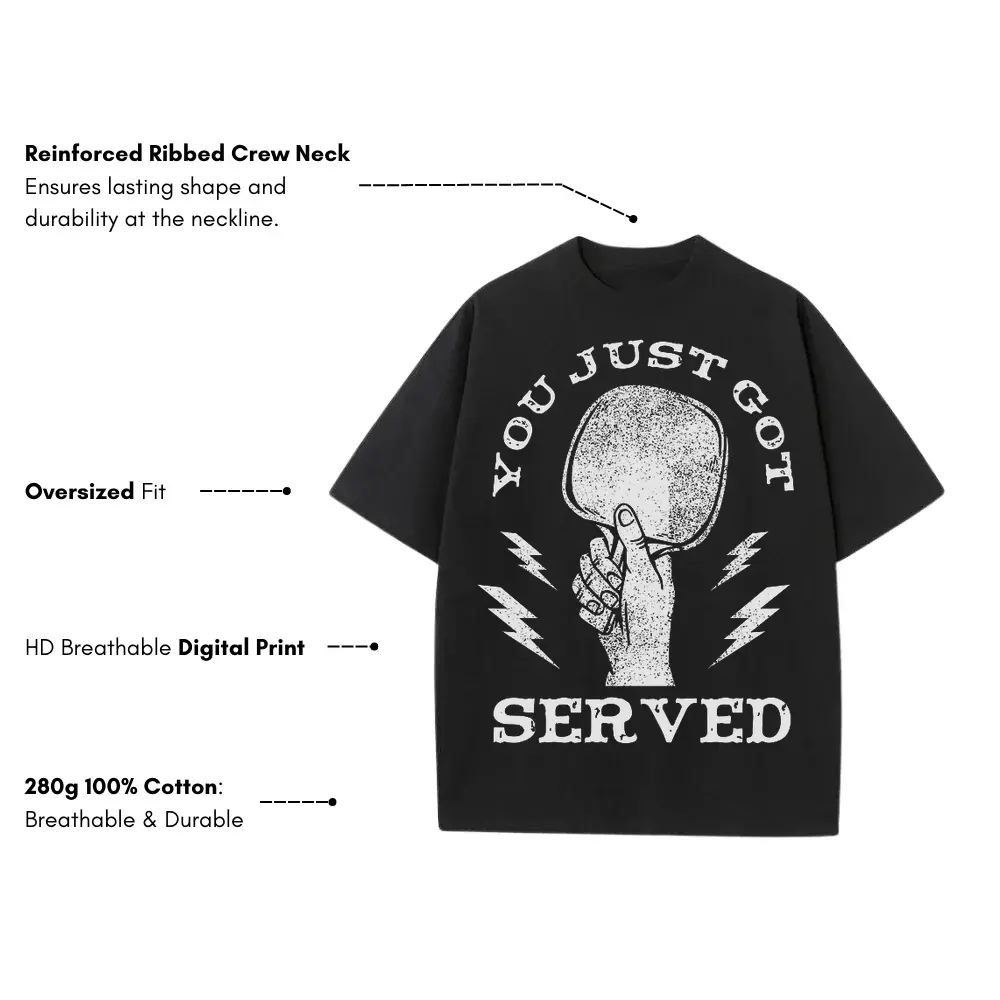 Youjustgotservedpingpong Heavyweight Oversized Black Graphic Tee - Image 3