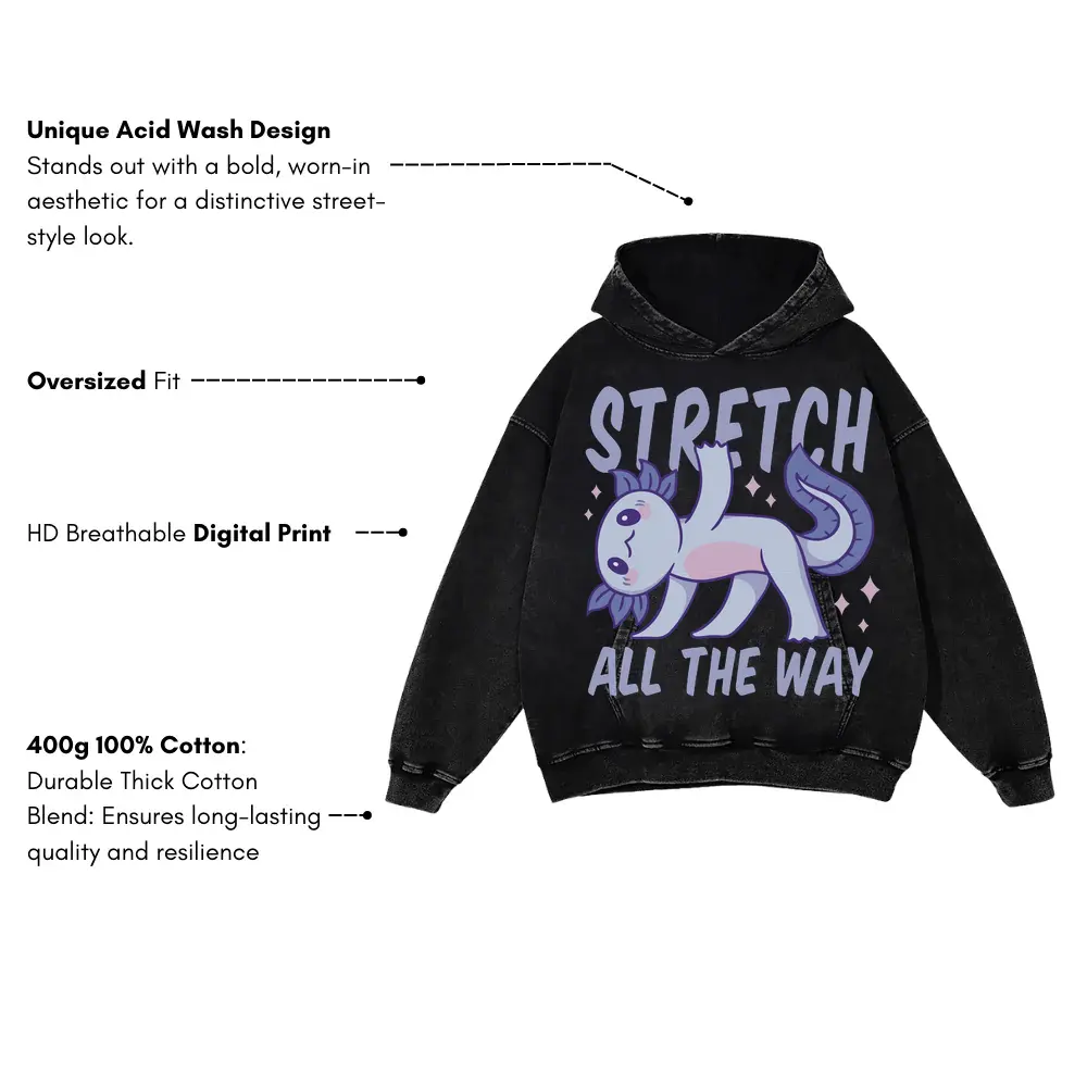 Yoga Axolotl Acid Wash Oversized Hoodie - Image 3