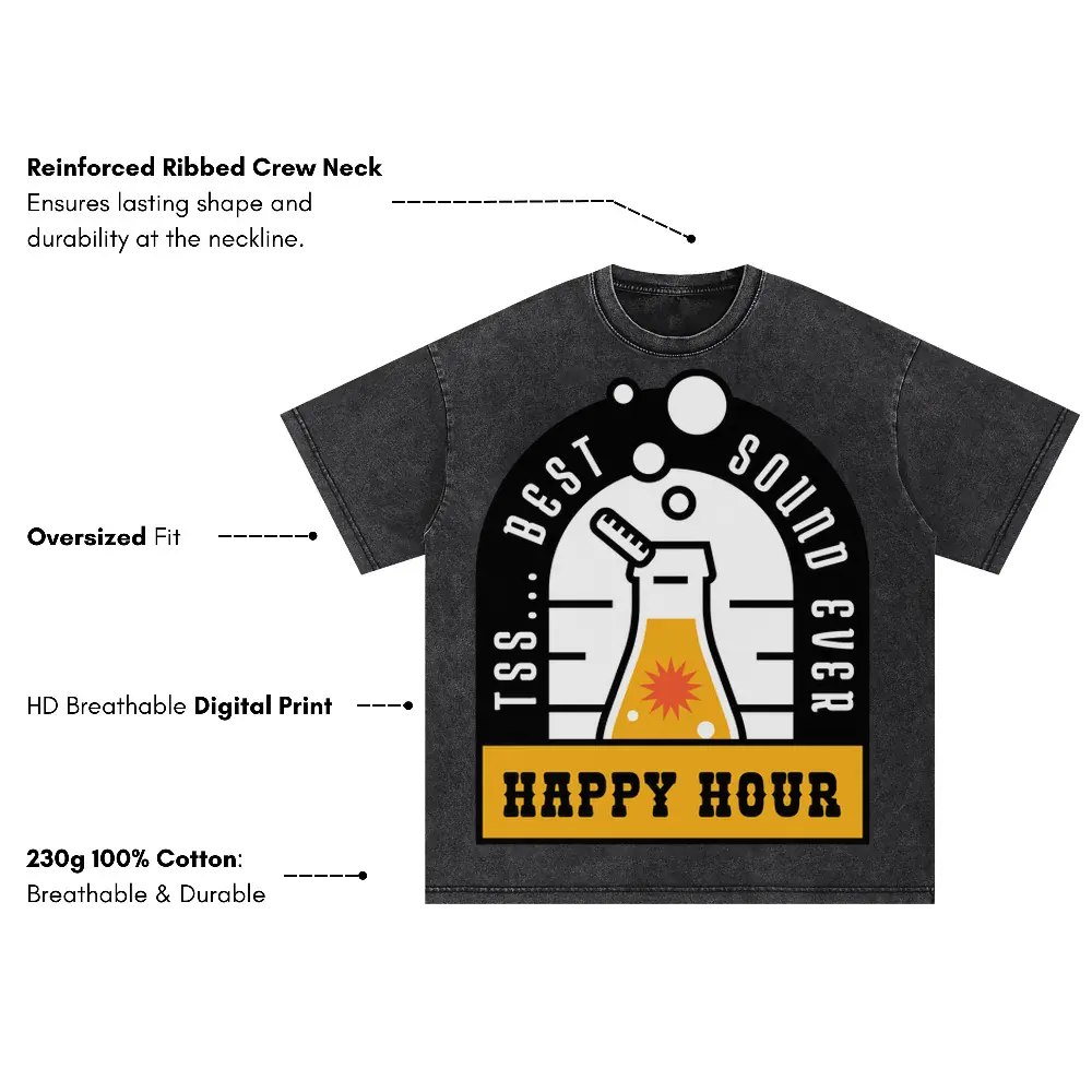 Tote Happyhour Oversized Acid Wash T-shirt - Image 3