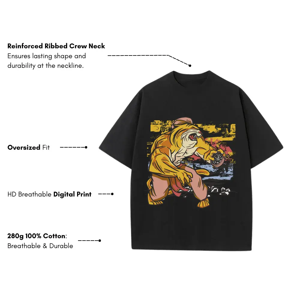 Adventure Heavyweight Oversized Black Graphic Tee - Image 3
